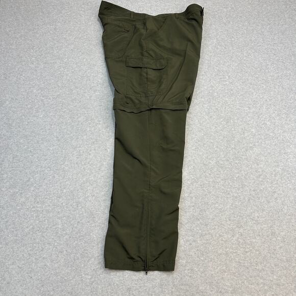Cabela’s Convertible Hiking Cargo Pants Men 40x32 Army Green Classic Fit Zip-Off - Picture 3 of 13